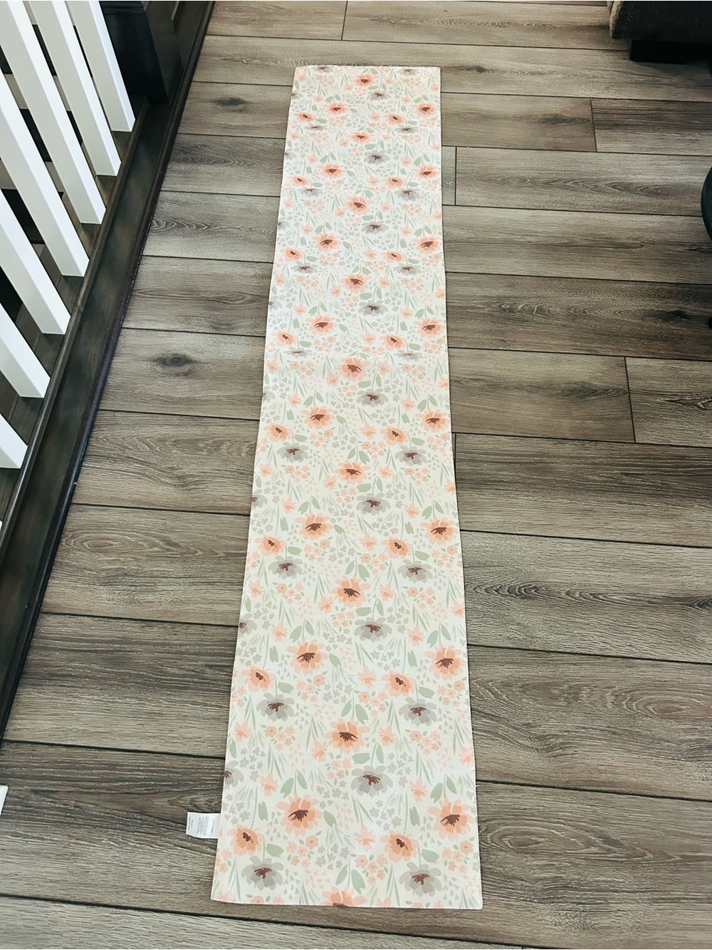 Floral Table Runner with Peach Blossoms